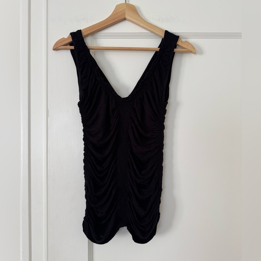 Women's Black Ruched Tank Top